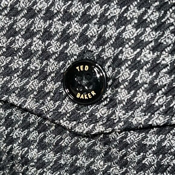 NWOT Ted Baker London Dekker Houndstooth Button Front Shirt Sz 4 L - Picture 7 of 10